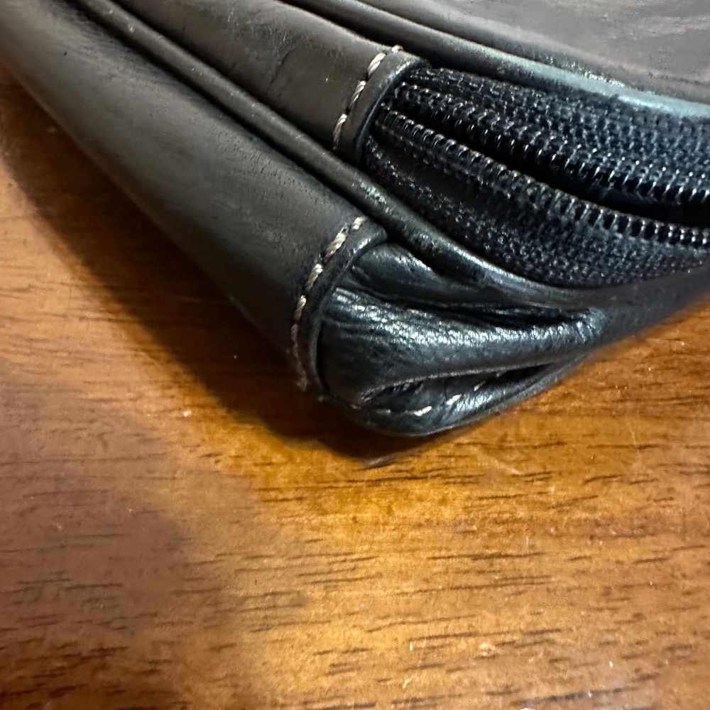 Vtg 90s/Y2K Fossil Black Leather Crossbody Organizer Bag - Picture 9 of 12